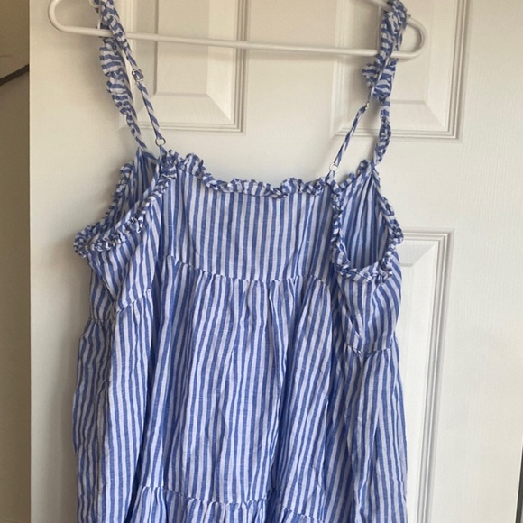 J. Crew Blue and White Ruched Midi Sundress - Picture 4 of 4